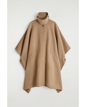 COS Double-Faced Wool Long Cape - Natural