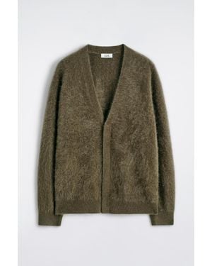COS Brushed-Cashmere V-Neck Cardigan - Green