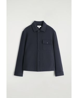 COS Jersey-Twill Shirt Jacket - Blue