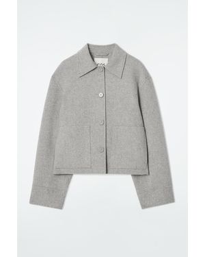COS Boxy Double-faced Wool Jacket - Grey