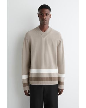COS Pullover Aus Kochwolle Mit V-Ausschnitt - Natur