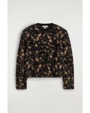 COS Animal Jacquard Merino Wool Sweater - Black