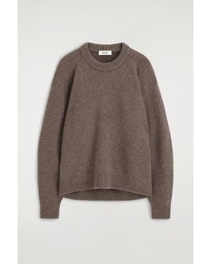 COS Rounded Cashmere Crew-Neck Jumper - Brown