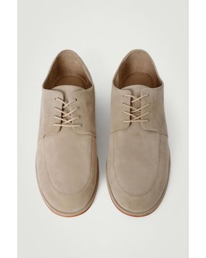 COS Suede Derby Shoes - Natural