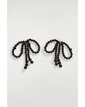 COS Garnet Bow Earrings - Black