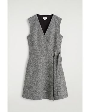 COS Tweed Mini Wrap Dress - Gray