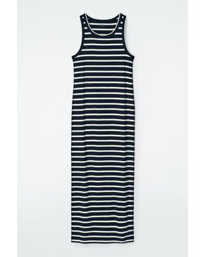 COS Ribbed Tube Dress - Blue
