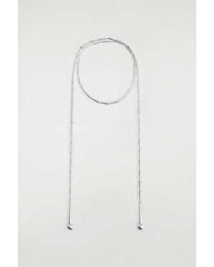COS Cascading Sphere Necklace - White