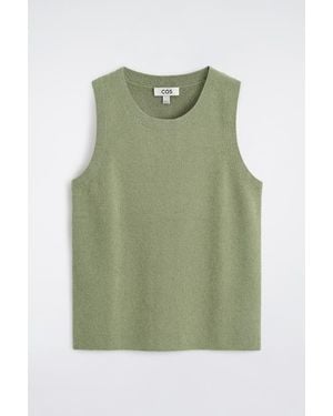 COS Bouclé-Knit Tank Top - Green