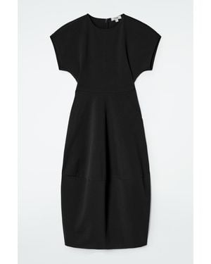 COS Sculpted Cotton Midi Dress - Black