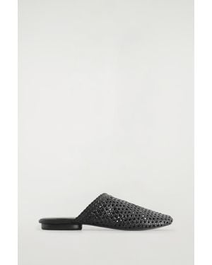 COS Braided Leather Mules - Black