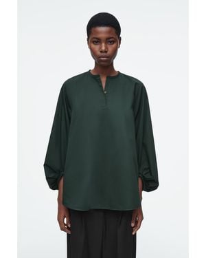 COS Bluse Mit Ballonärmeln - Grün