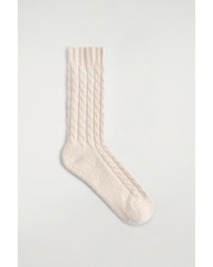 COS Cable-Knit Wool Socks - White