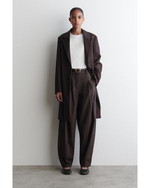 COS Baumwollhose Mit Barrel-Bein Und Falten - Schwarz