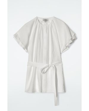 COS Layered Belted Blouse - White