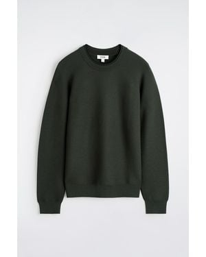 COS Contrast-Tipped Crew-Neck Sweater - Black