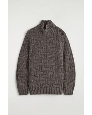 COS Basketweave Wool Jumper - Grey