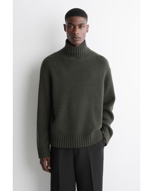 COS Kaschmirpullover Mit Hohem Kragen - Schwarz