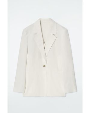 COS Layered Linen-Blend Blazer - White