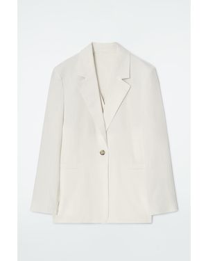 COS Layered Linen-Blend Blazer - White