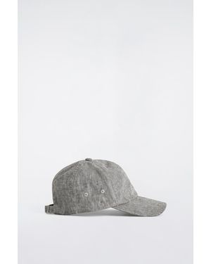 COS Linen Baseball Cap - Grey