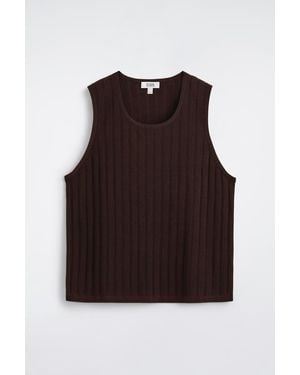 COS Ribbed-Knit Cotton Tank Top - Red
