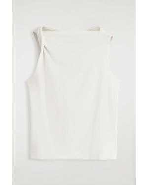 COS Twist-Detail Cotton Top - White