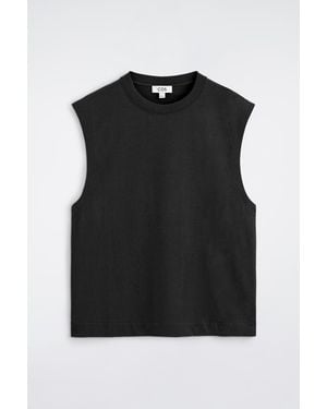 COS Relaxed Cotton-crepe Vest - Black