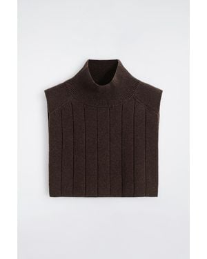 COS Knitted Wool-Yak Funnel-Neck Vest - Black