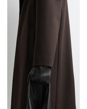 COS Lederhandschuhe Mit Kaschmirfutter Und Steppnähten - Schwarz