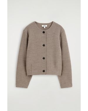 COS Boiled-Wool Cardigan - Natural