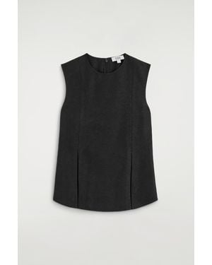 COS Pleated Peplum Top - Black