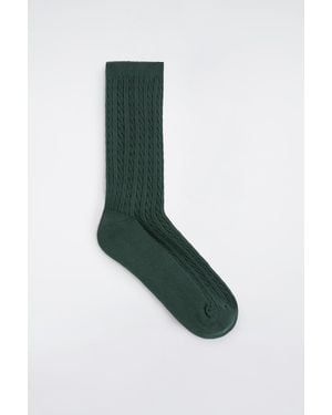 COS Socken Mit Zopfmuster - Grün