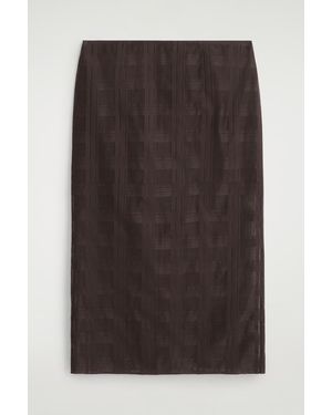 COS Layered Sheer Checked Midi Skirt - Brown