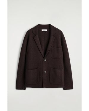 COS Knitted Boiled-Wool Blazer - Black
