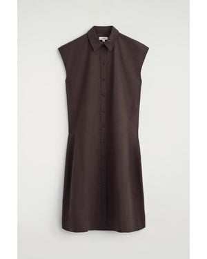 COS Sleeveless Cotton-Poplin Shirt Dress - Brown