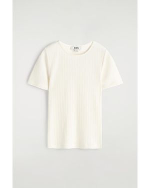 COS Pointelle-Knit T-Shirt - Natural