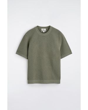 COS Waffle-Knit Cotton T-Shirt - Green