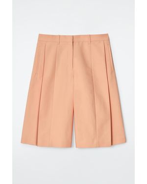 COS Tailored Wide-Leg Shorts - Pink