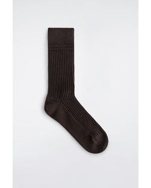 COS Waffle-Knit Socks - Black