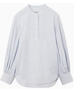 COS Gathered Grandad-collar Blouse - White
