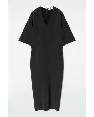 COS Draped Silk Dress - Black