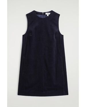 COS Corduroy Mini Shift Dress - Blue