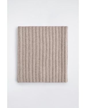 COS Chunky Ribbed Cashmere Snood - Natural