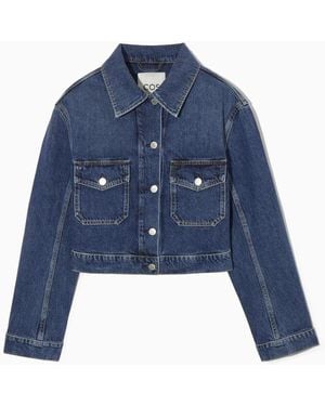 COS Cropped Denim Jacket - Blue