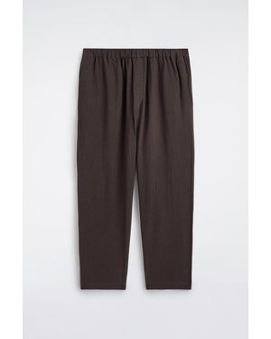 COS Seersucker Regular-Fit Tapered Trousers - Brown