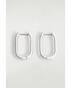 COS Oval Hoop Earrings - Metallic