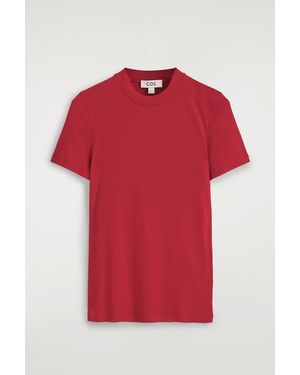 COS Crepe-Jersey T-Shirt - Red