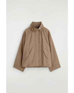 COS Nylon Funnel-Neck Jacket - Natural