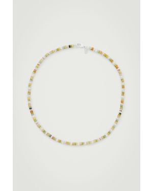 COS Semi-precious Beaded Necklace - White